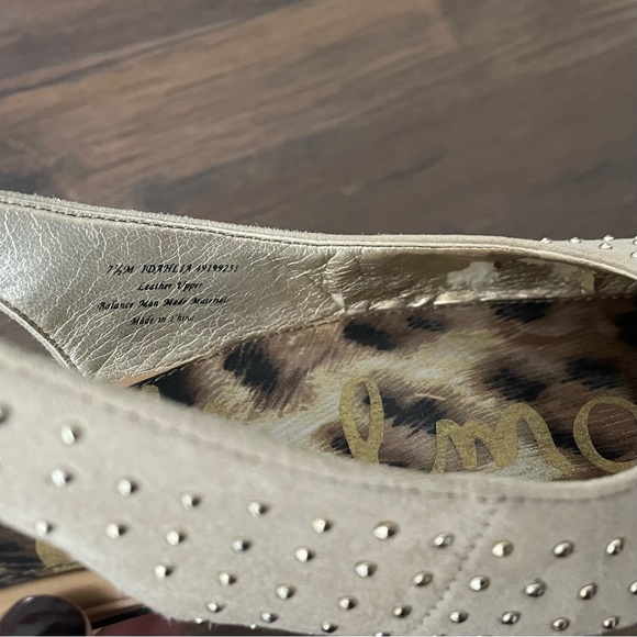 Sam Edelman Idahlia Leather Sling Back Studded Flats, Size 7.5 - Picture 4 of 9
